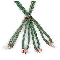 Pueblo Double-Strand Rolled Turquoise and Spiny Oyster Necklace, with Joclas