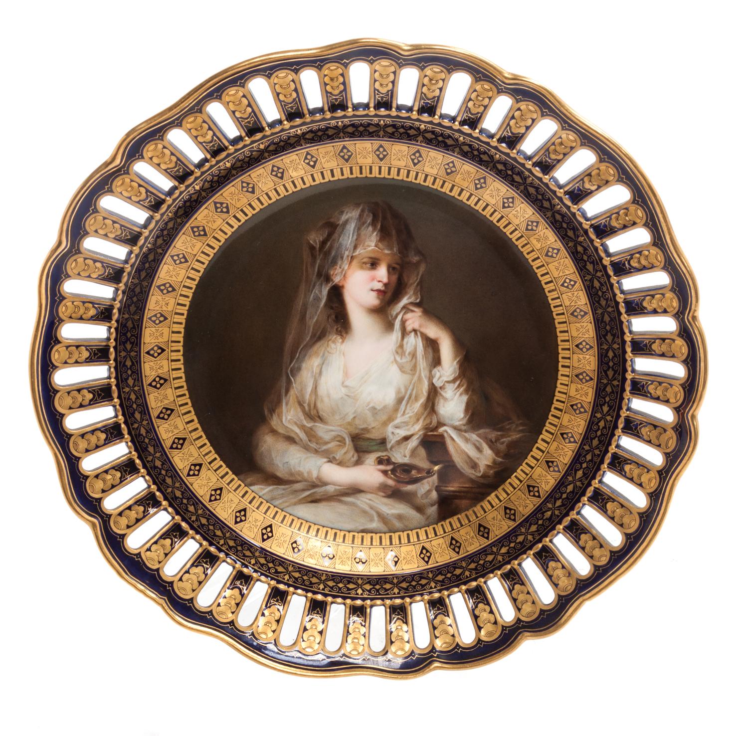 A Meissen Reticulated Porcelain Cabinet Plate Diameter 9 3/8 inches.