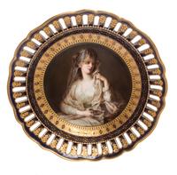A Meissen Reticulated Porcelain Cabinet Plate Diameter 9 3/8 inches.