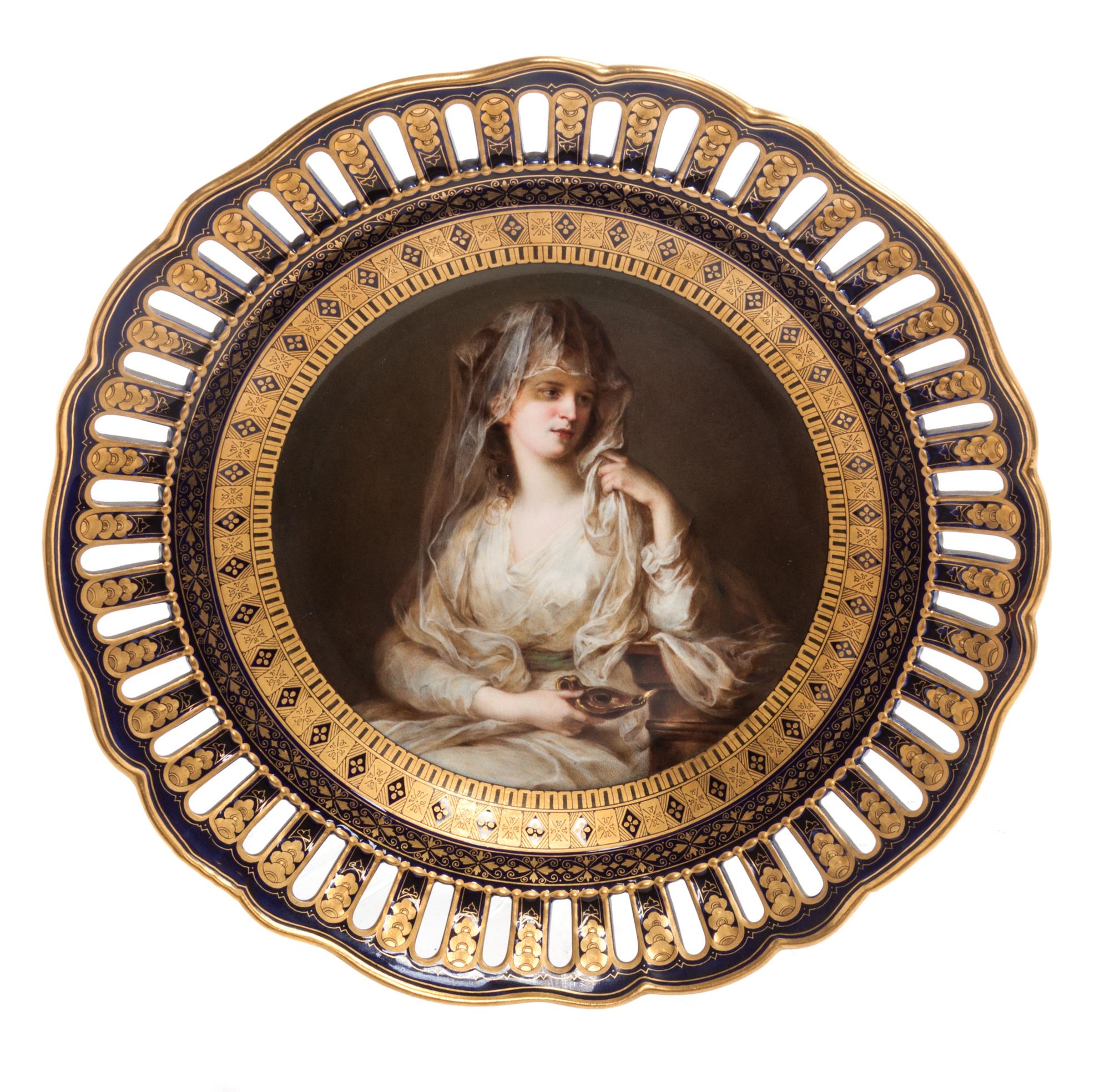 A Meissen Reticulated Porcelain Cabinet Plate Diameter 9 3/8 inches.