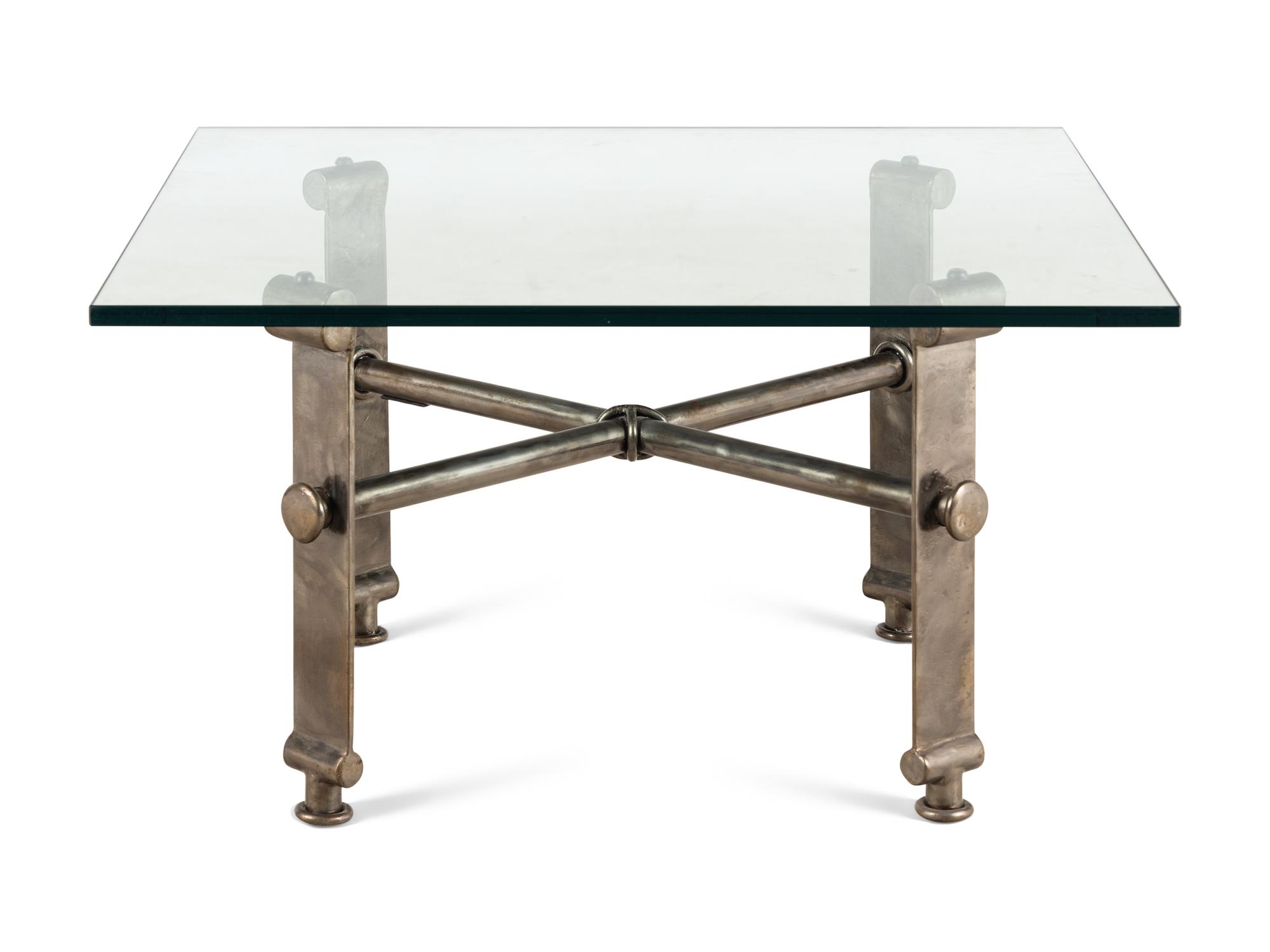An Ilana Goor Bronze and Glass Coffee Table