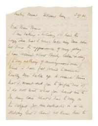 Maugham, W. Somerset (1874-1965). Autograph letter signed ("W.S. Maugham"), to Miss Burr, Sentry Mead, Totland Bay, Island of Wight, August 1920.