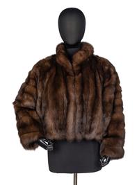 Galanos Cropped Sable Jacket