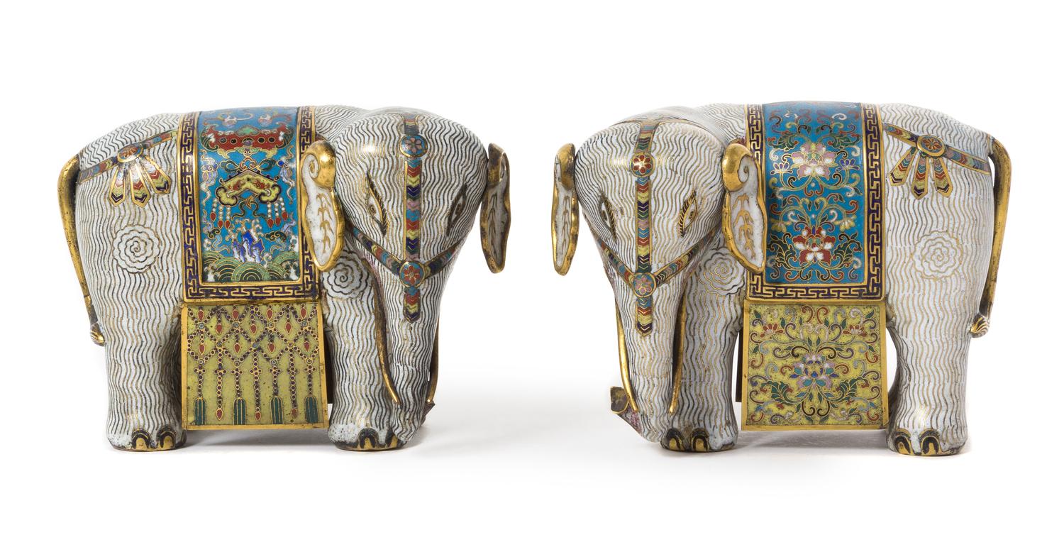 Two Cloisonne Enamel Figures of Elephants — 18TH/19TH CENTURY
