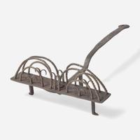 A large collection of twenty-three wrought iron cooking utensils 18th / 19th century
