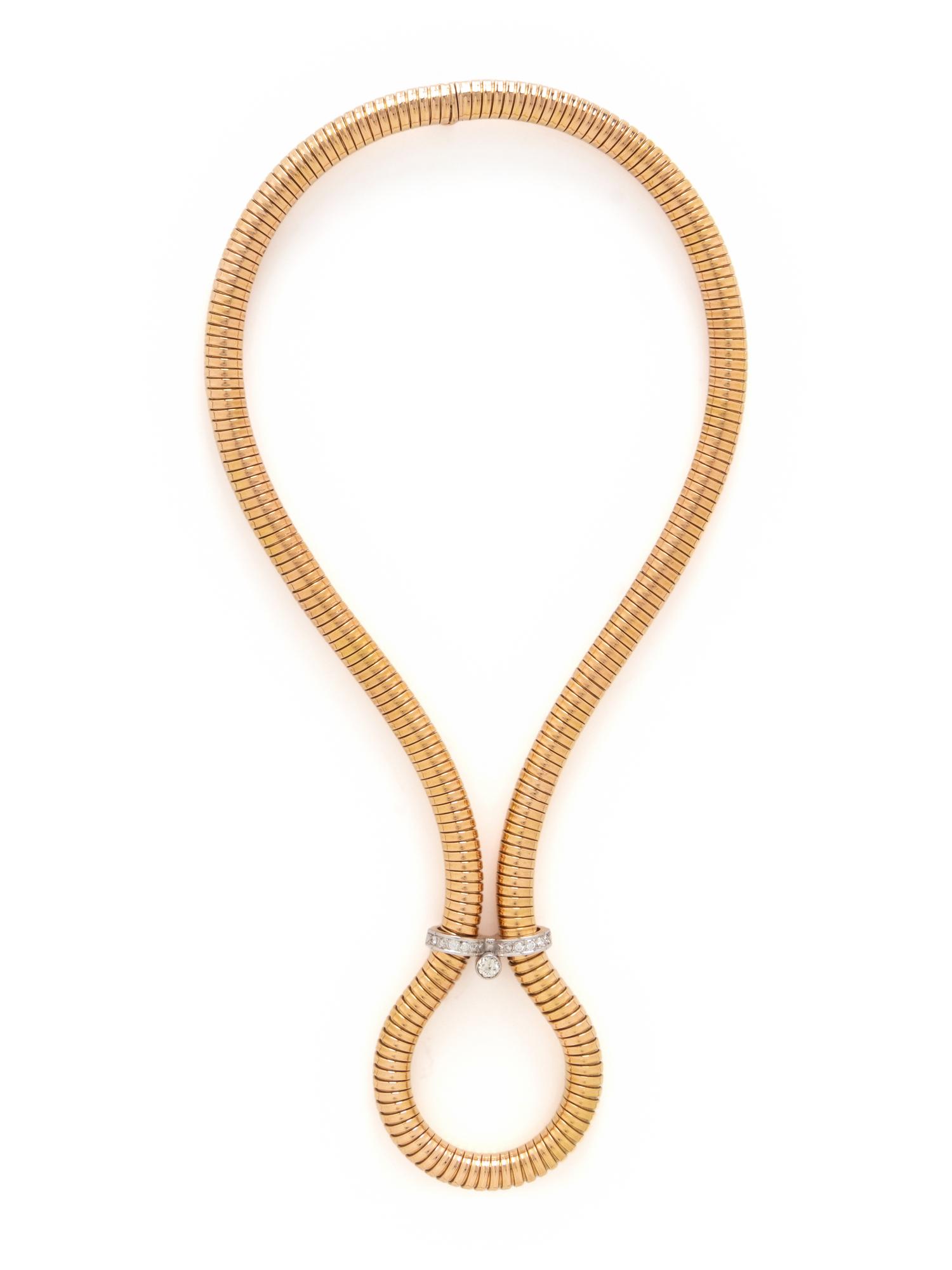 BICOLOR GOLD AND DIAMOND NECKLACE