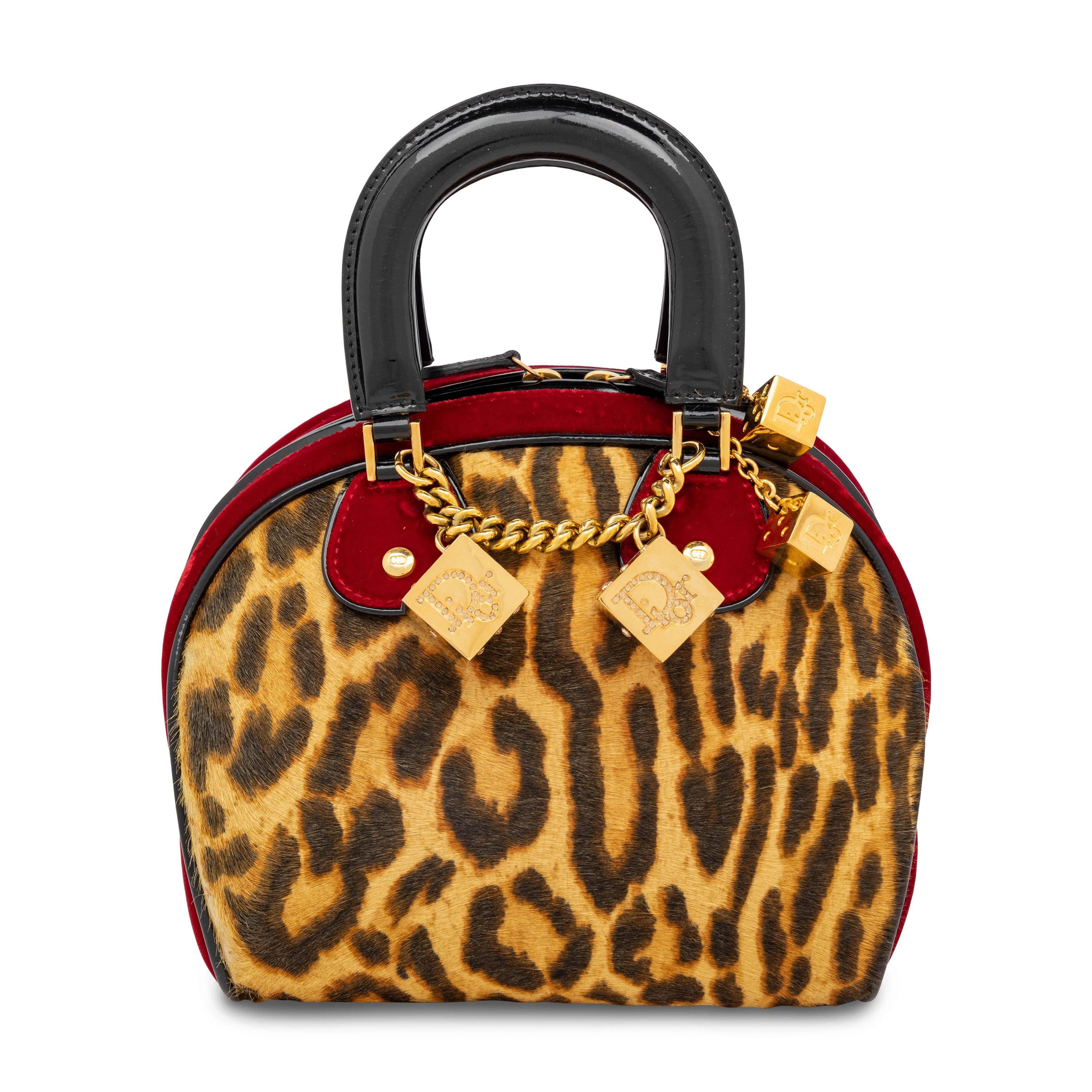 Christian Dior, Gambler Bowler Bag in Leopard-Print Pony Hair & Velvet, 2004