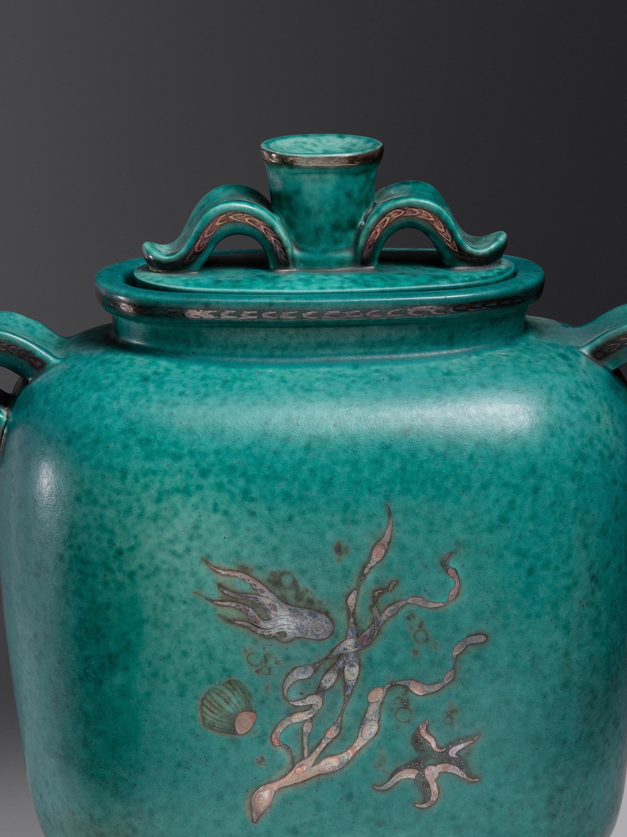Two Argenta Lidded Vessels Gustavsberg, Sweden