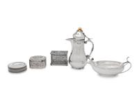 A Group of Continental and Middle Eastern Silver Table Articles
