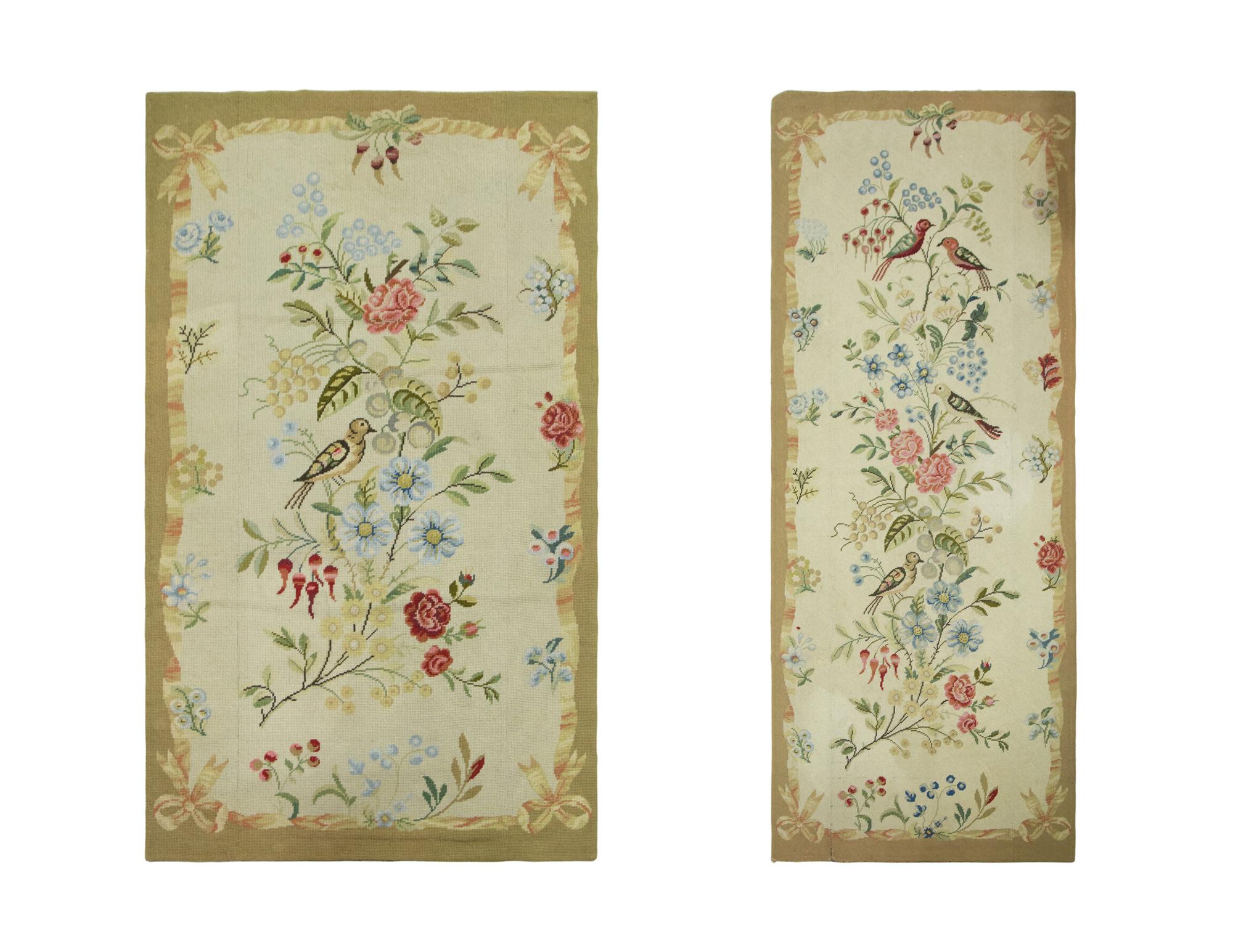 Two Matching Needlepoint Rugs