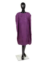 Givenchy Haute Couture Satin Jacquard Dress, 1960-80s