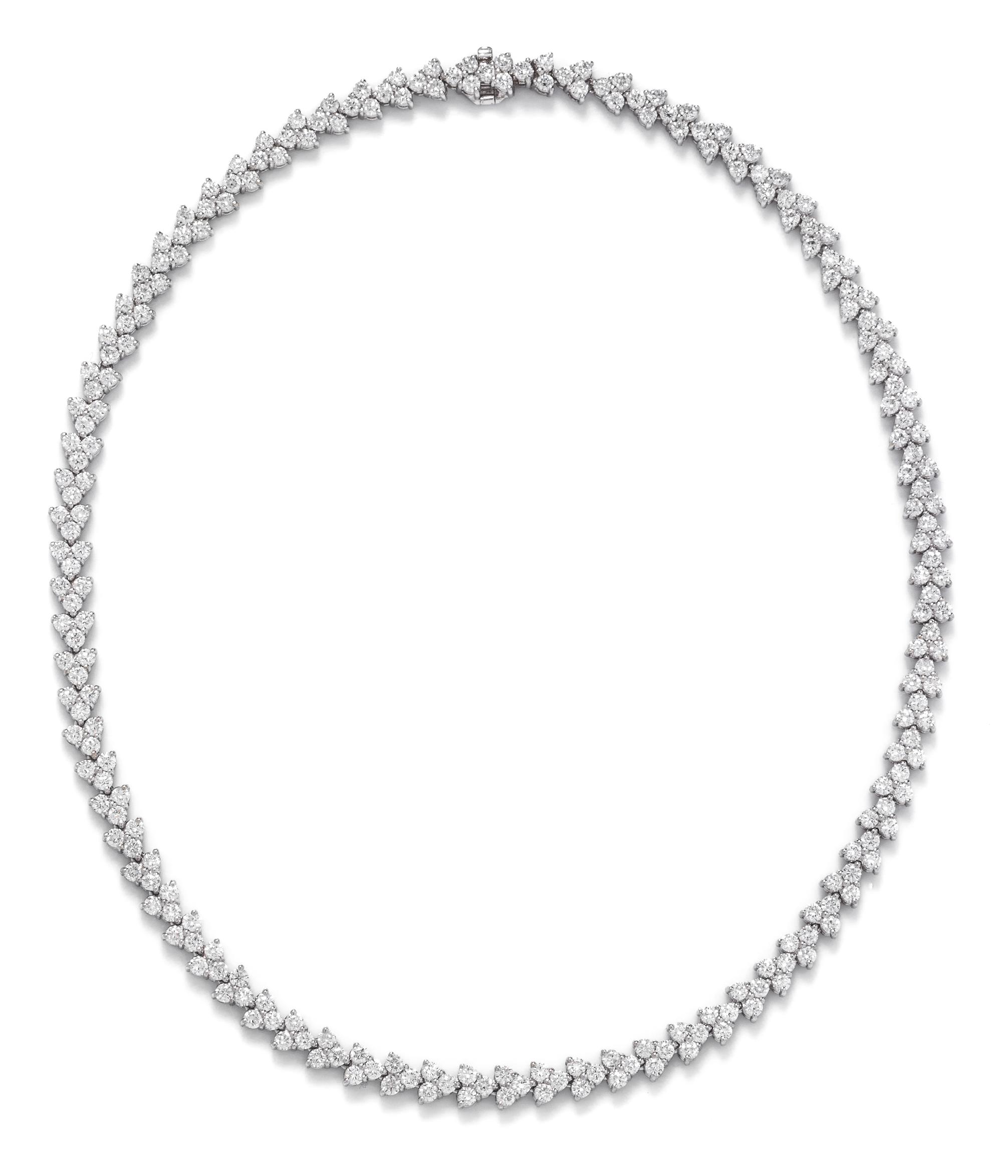 An 18 Karat White Gold and Diamond Necklace,