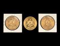 [MEXICO] Three 1947 50 Peso Gold Coins