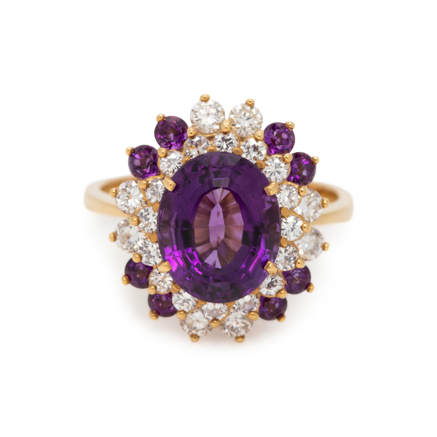 AMETHYST AND DIAMOND RING