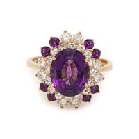 AMETHYST AND DIAMOND RING