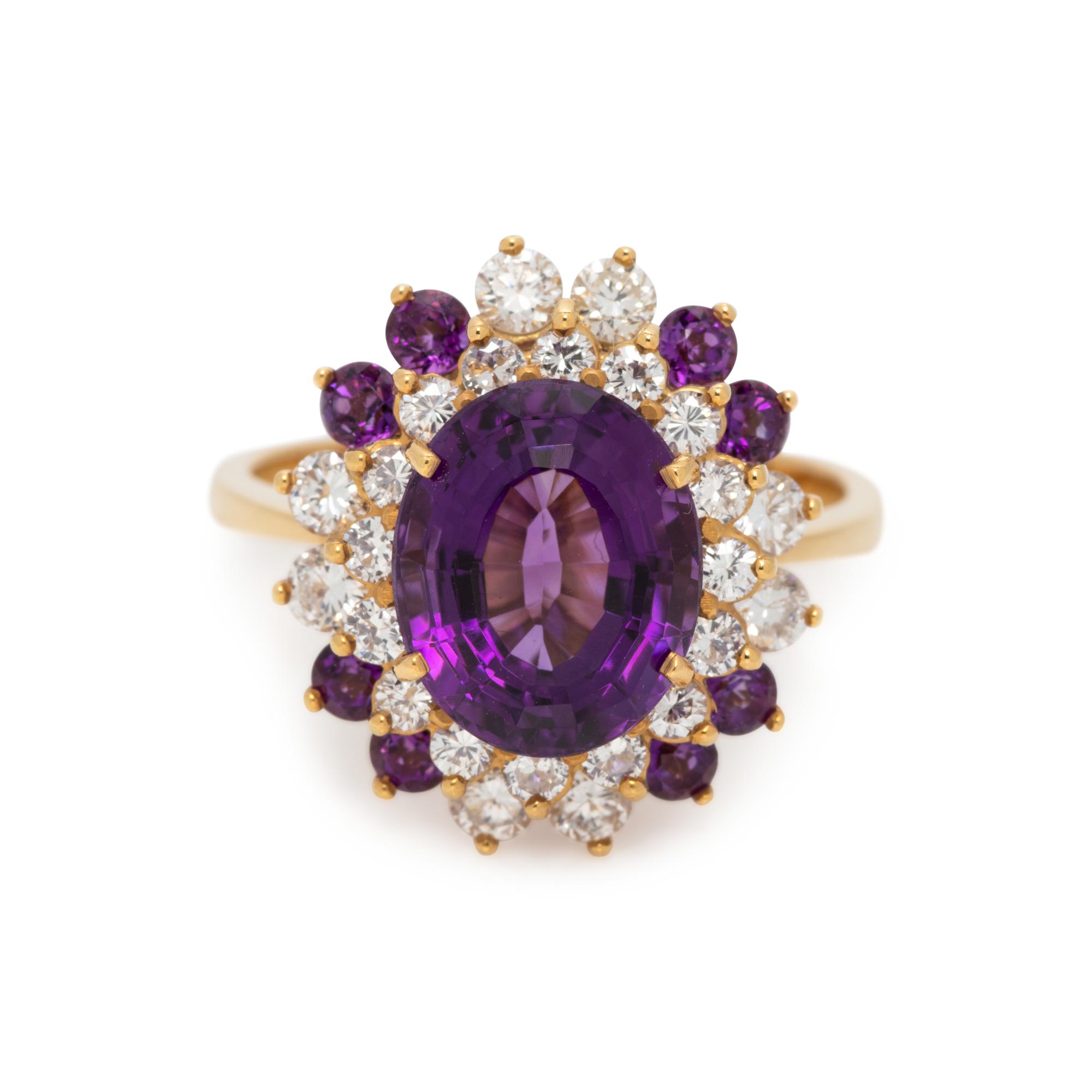 AMETHYST AND DIAMOND RING