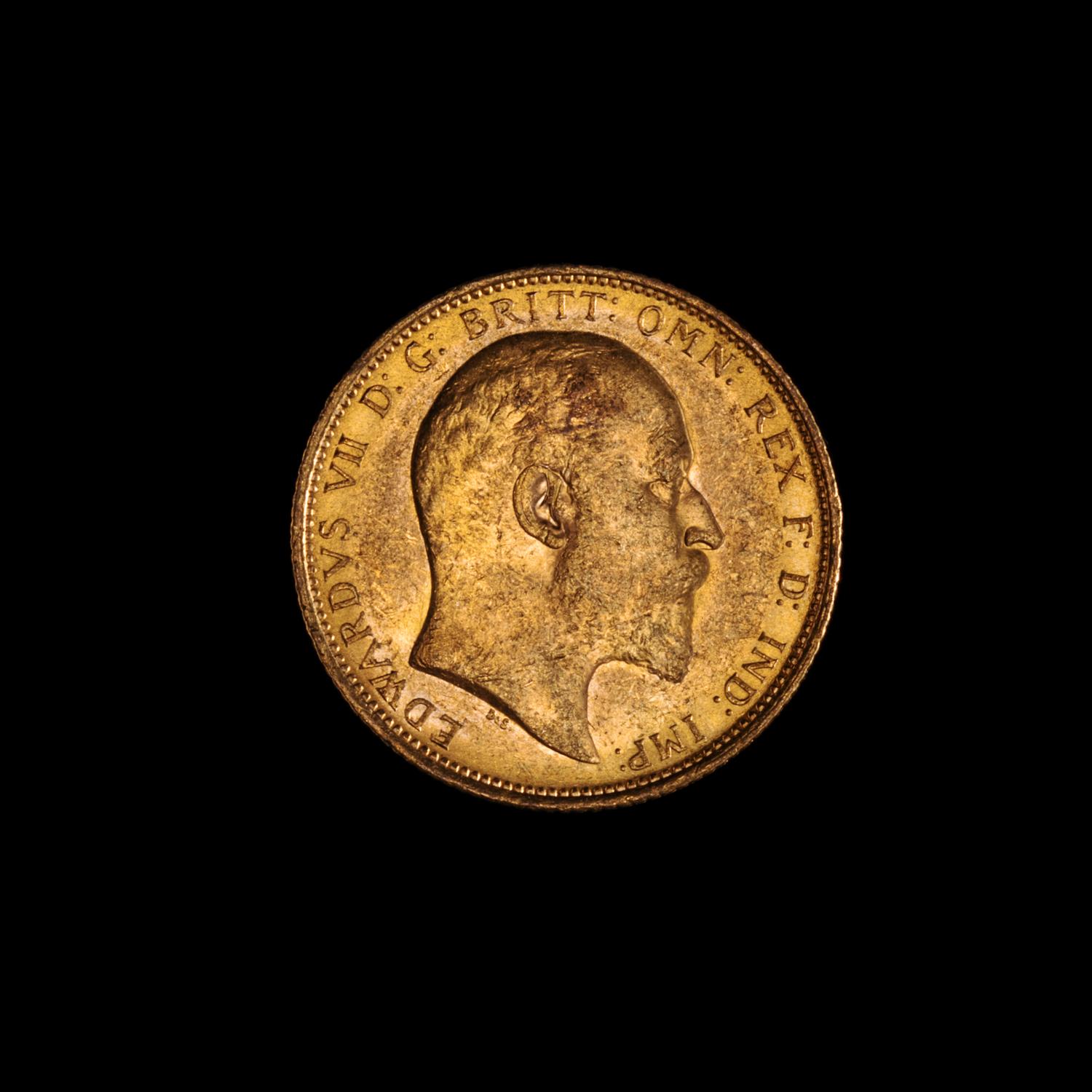 A United Kingdom 1902-M Sovereign: Edward VII-Melbourne Mint Gold Coin