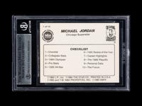 A 1986 Star Michael Jordan Set Break Basketball Card No. 1 Checklist (BGS 9 MINT)