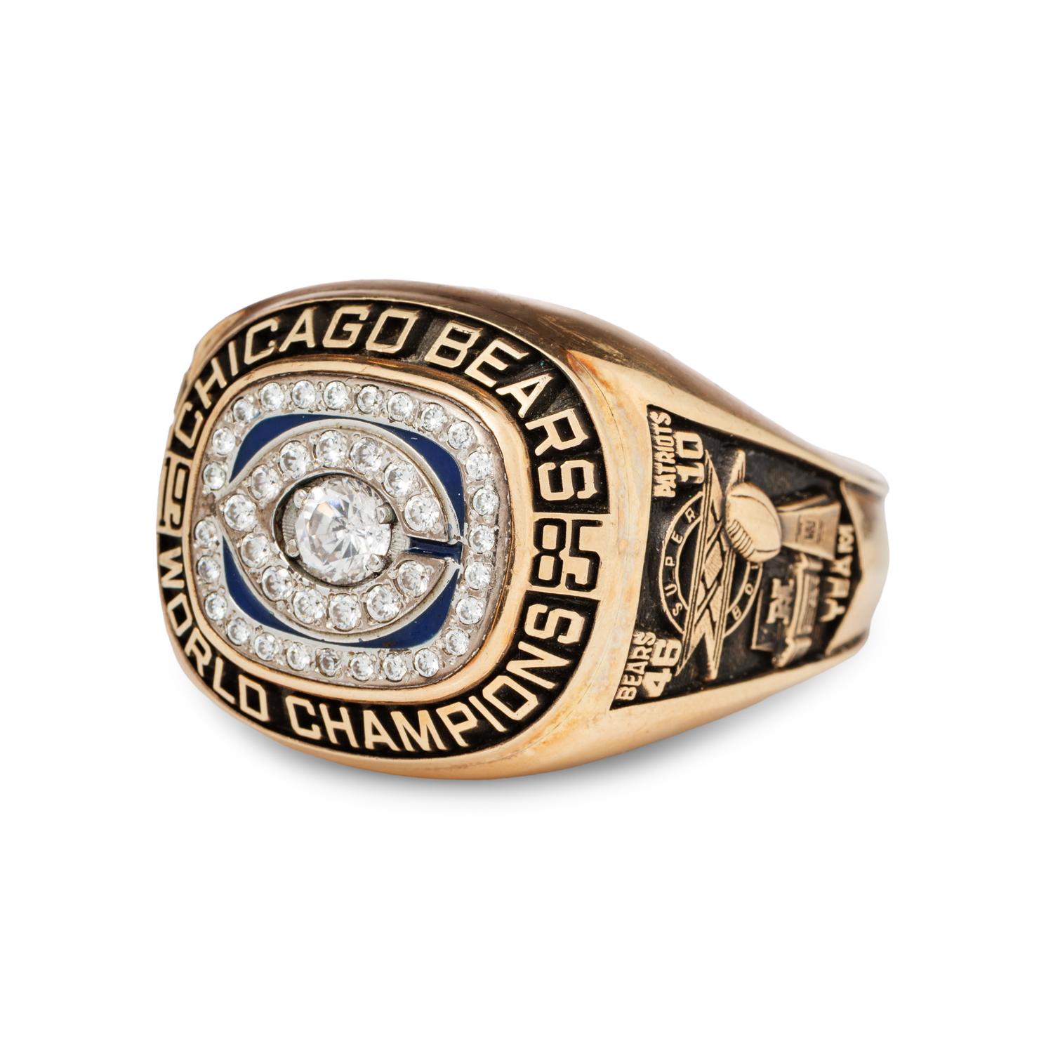 A Rare Jostens 1985 Chicago Bears Super Bowl XX Championship Salesman Sample Ring Crafted to William "The Refrigerator" Perry's Size