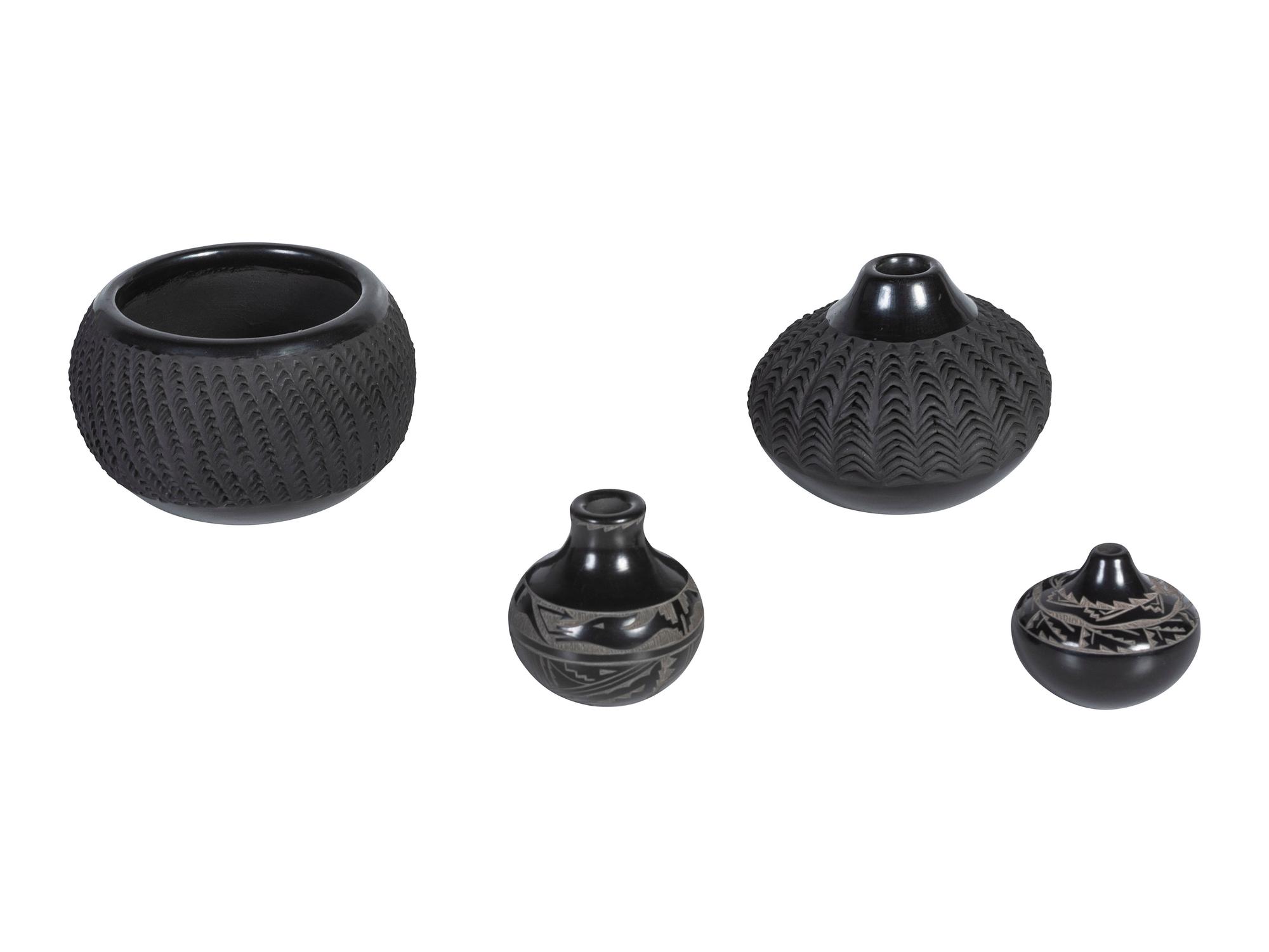 Santa Clara Blackware Pottery Jars