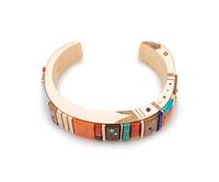 Gold and Cobblestone Inlay Cuff Bracelet