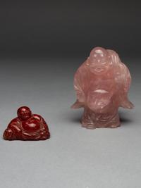 Two Carved Hardstone Figures of Budhai Buddhas