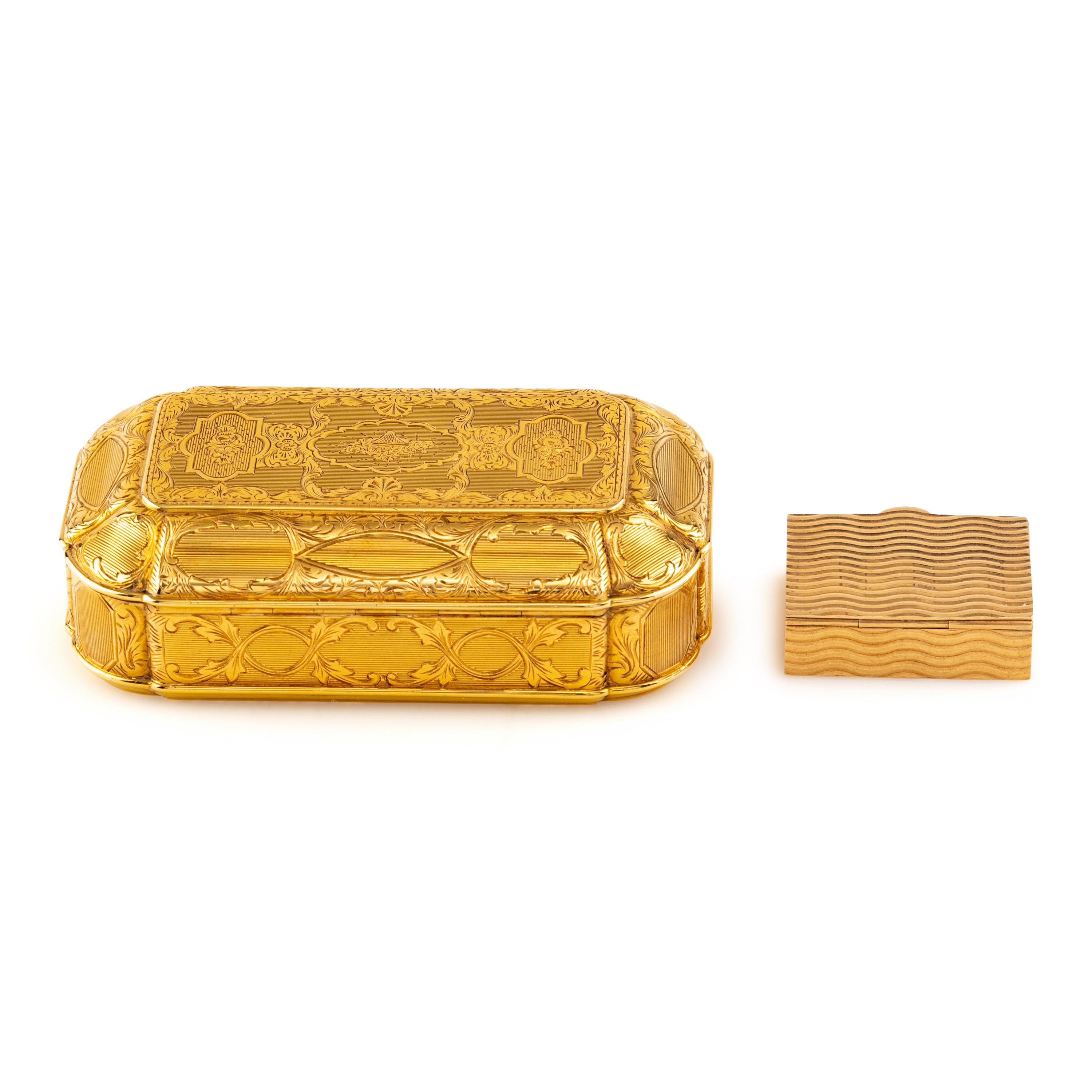 Two Continental Gold Table Boxes