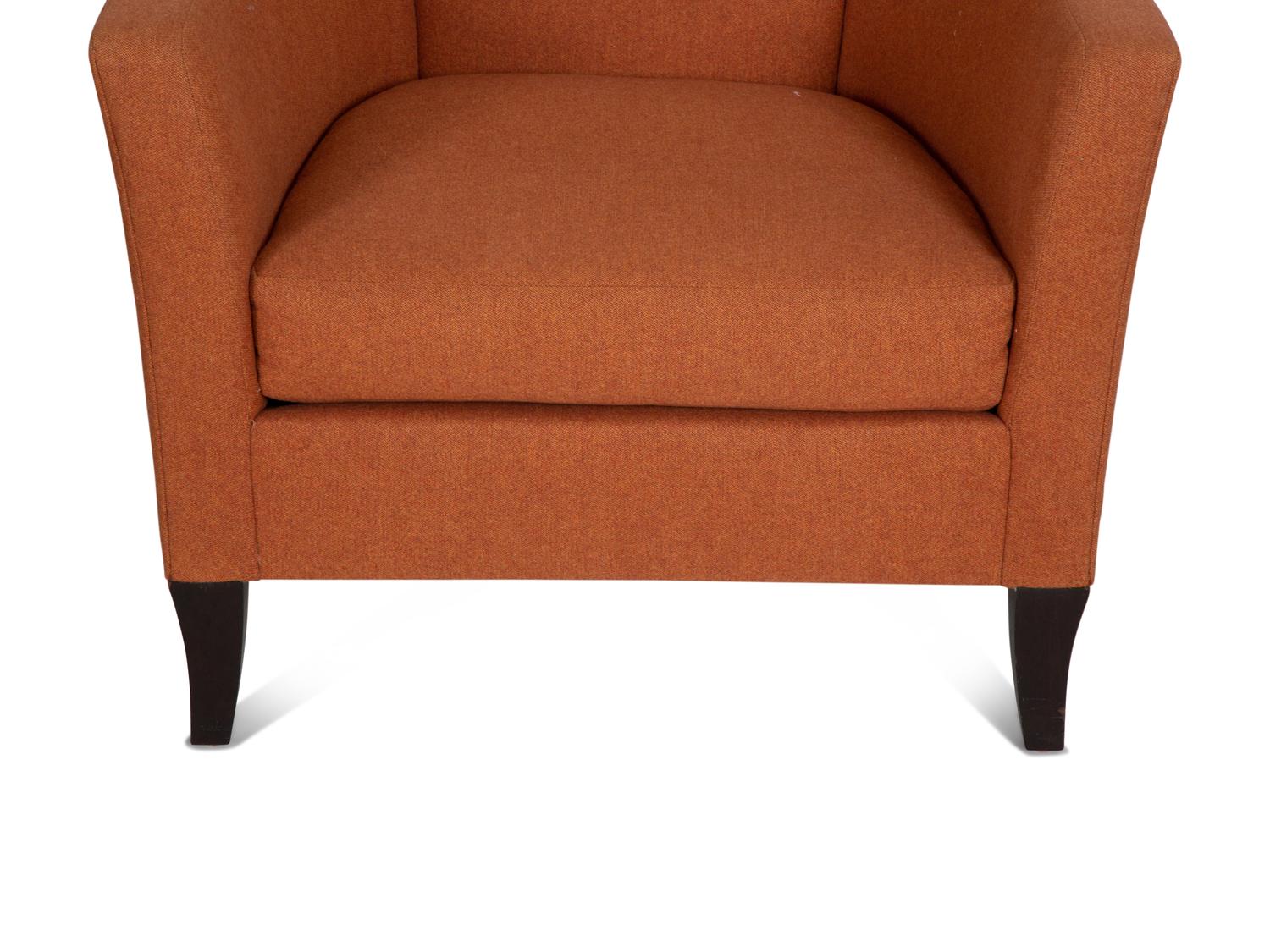 A Pair of Upholstered Club Chairs by John Hutton for Holly Hunt