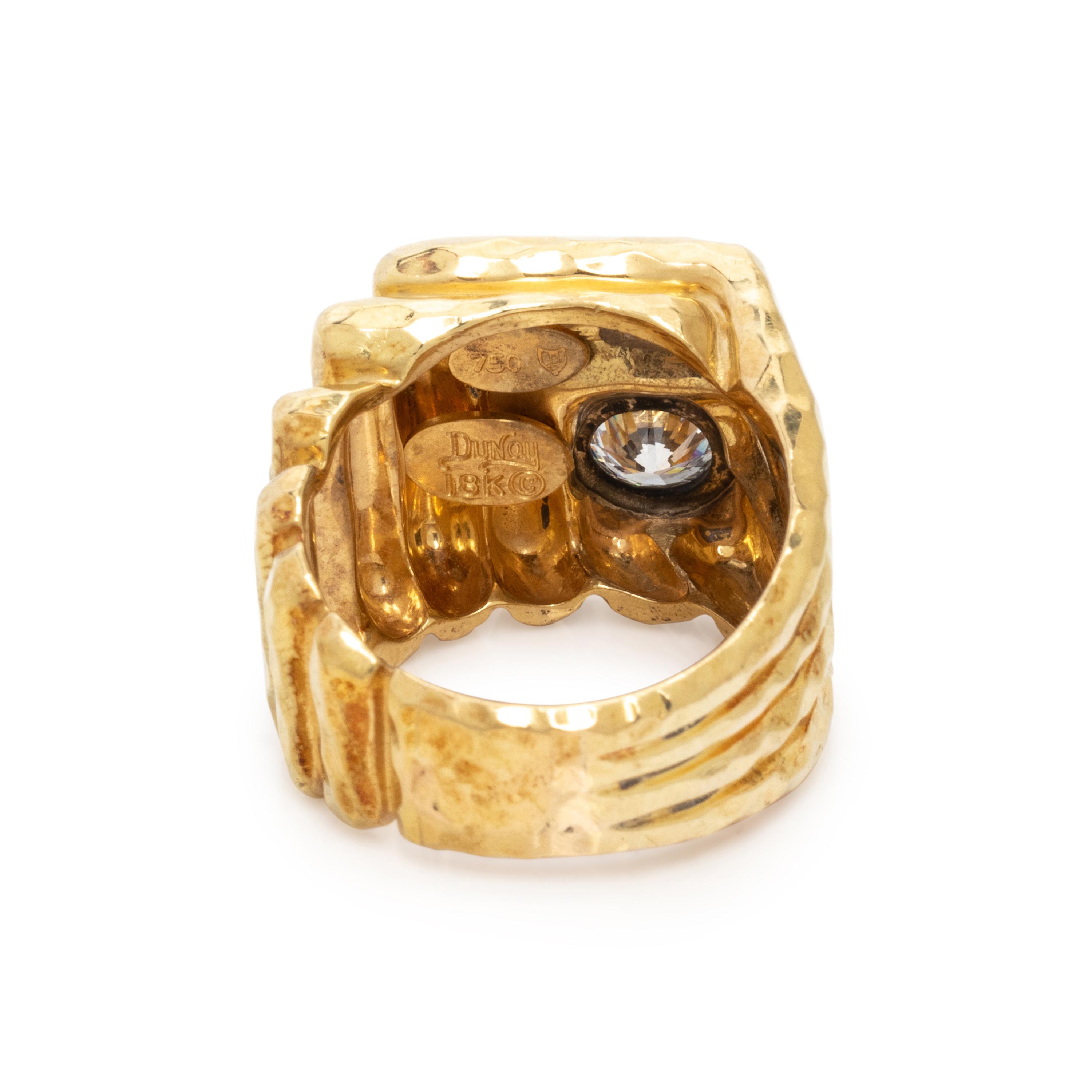 HENRY DUNAY, YELLOW GOLD AND DIAMOND RING