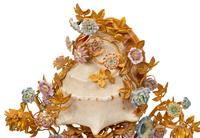 A Louis XV Style Gilt Bronze, Porcelain and Seashell Mounted Sea Motif Lamp