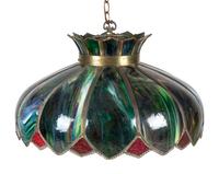 A Slag Glass Hanging Fixture