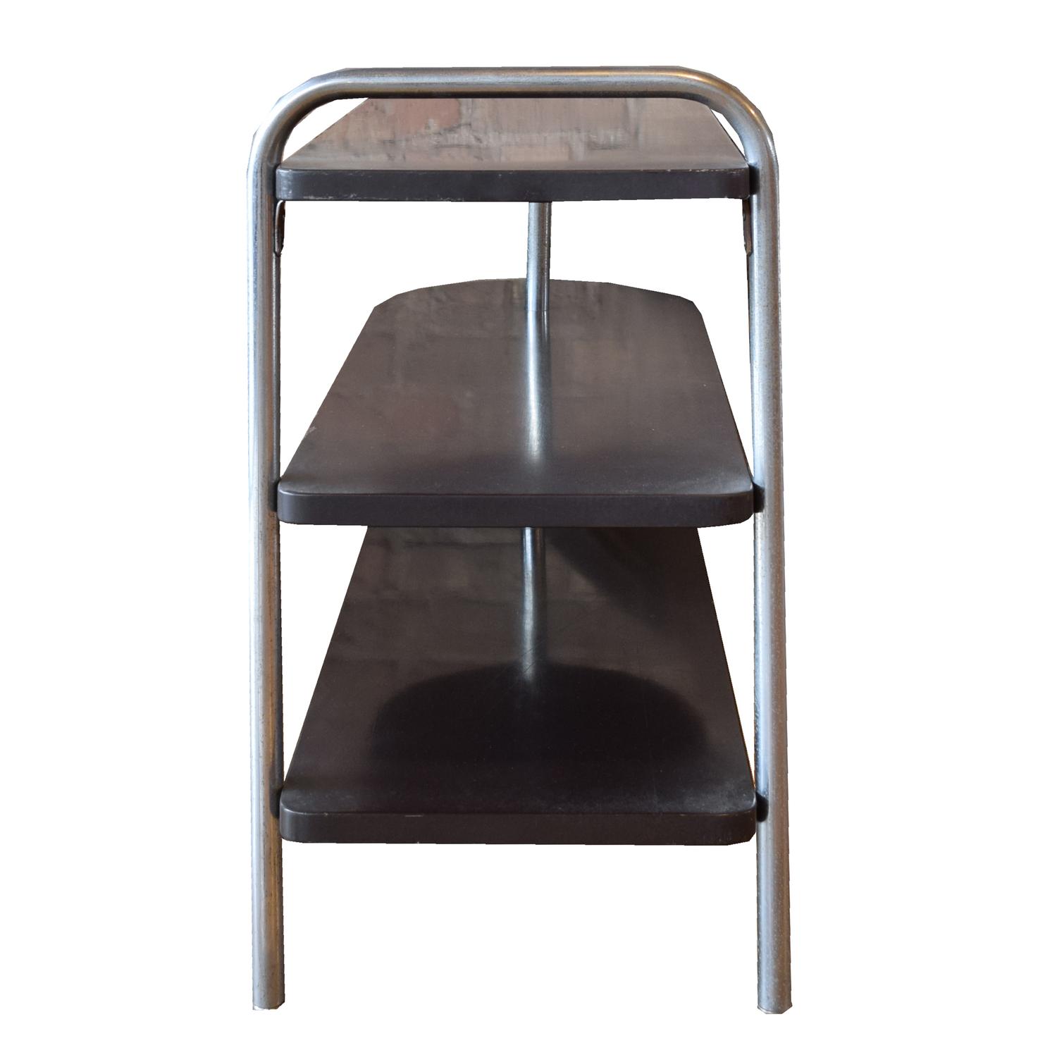 A Pair of American Three Tier Side Tables 30" W x 13.5" D x 25" H — United States, Circa 1930