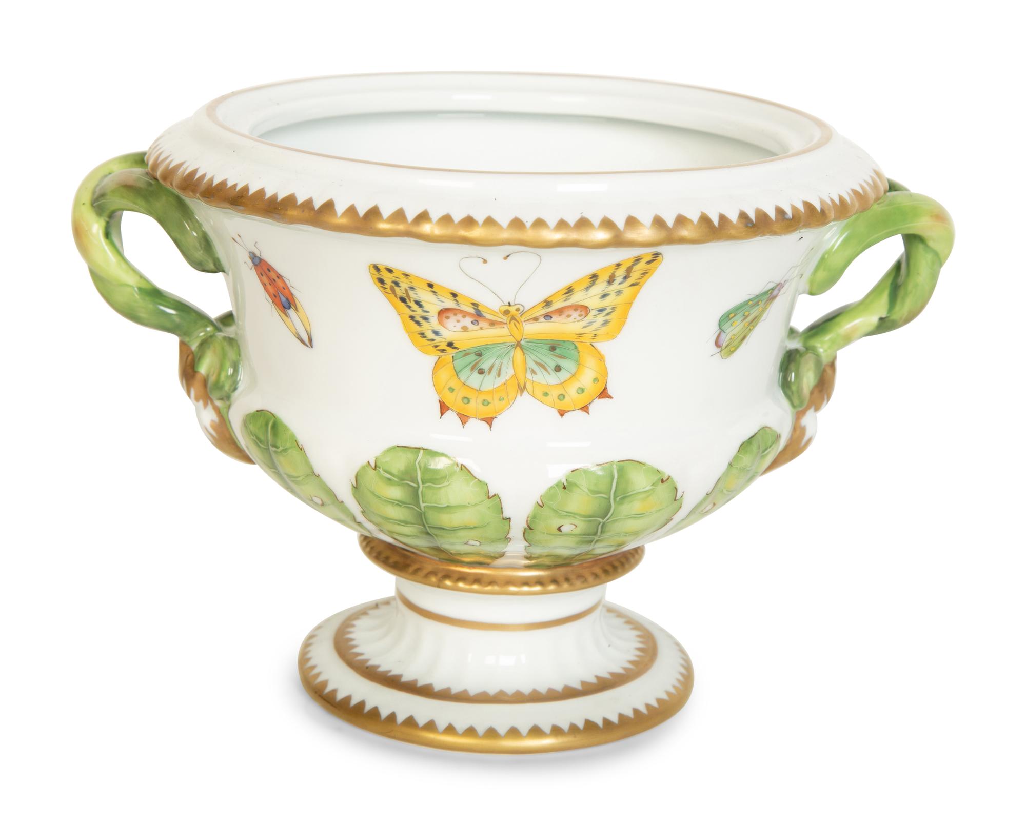 Nine Anna Weatherly Butterfly Meadow Pattern Porcelain Articles by Pirkenhammer