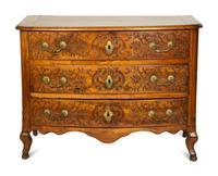 A Régence Fruitwood Bow-Front Commode