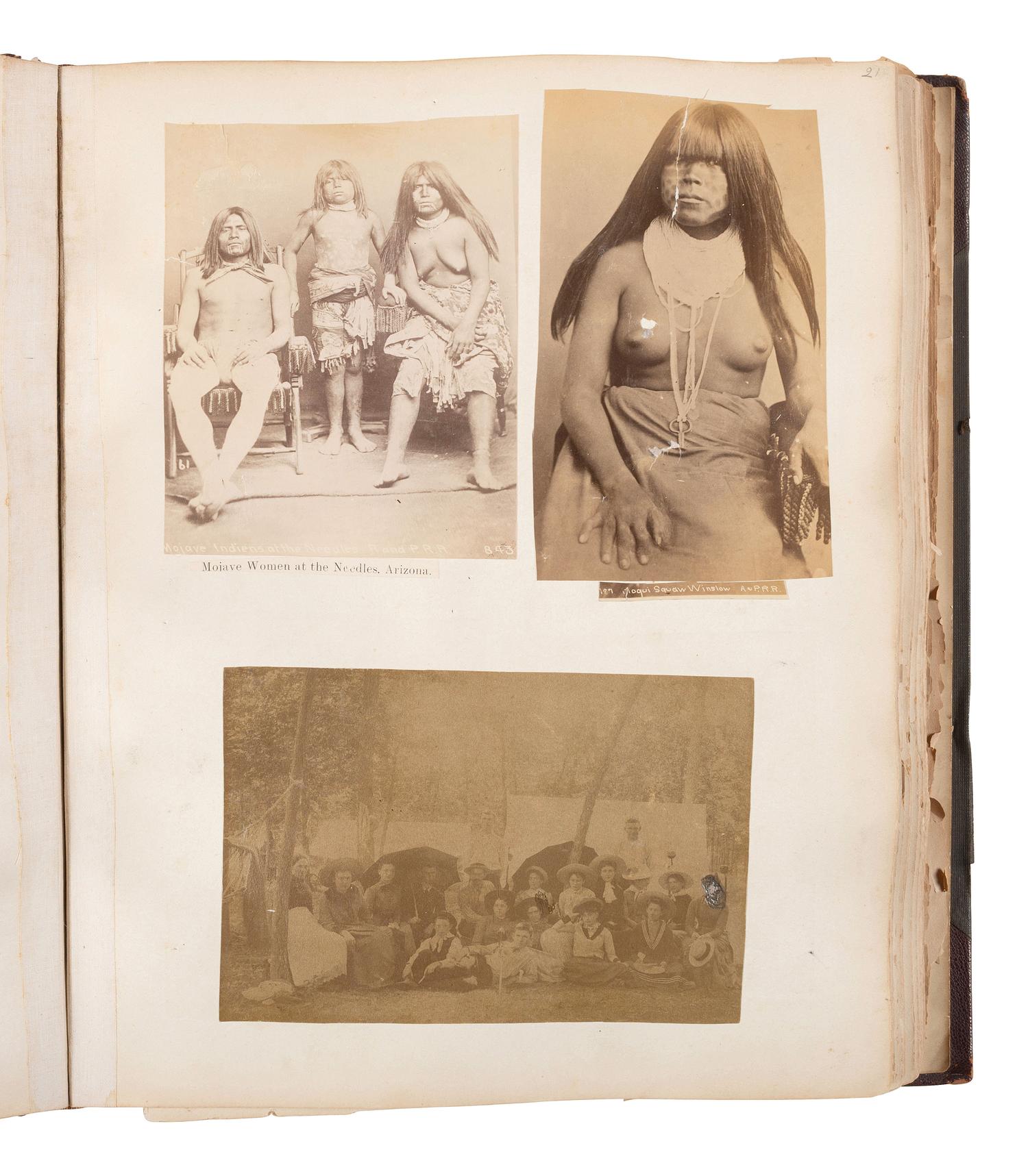 [NATIVE AMERICANS]. JUNKIN, William W. (1831-1903). A Collection of Indian Photographs and Views with Photos of a Few White Employes [ sic ] Together with Some Indian Letters and Paintings. Made by W.W. Junkin, Fairfield, Iowa. 1889-93.