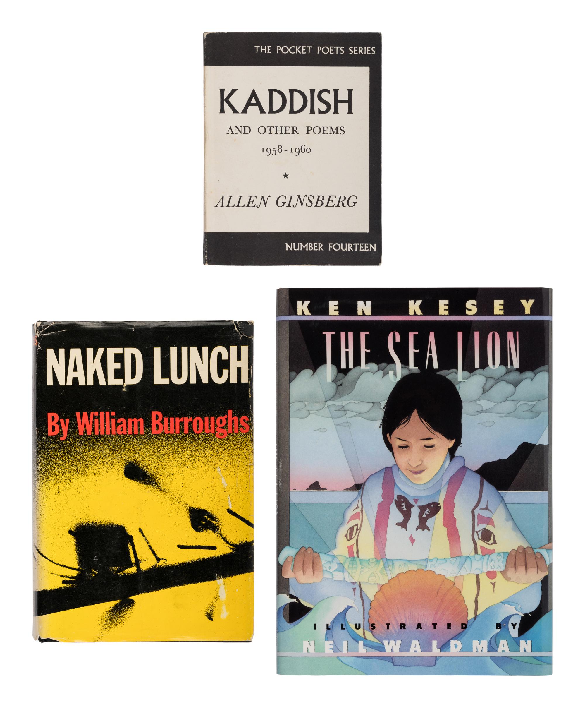 [LITERATURE - THE BEATS]. A group of 3 FIRST EDITIONS by Ginsberg, Kesey, and Burroughs, comprising: