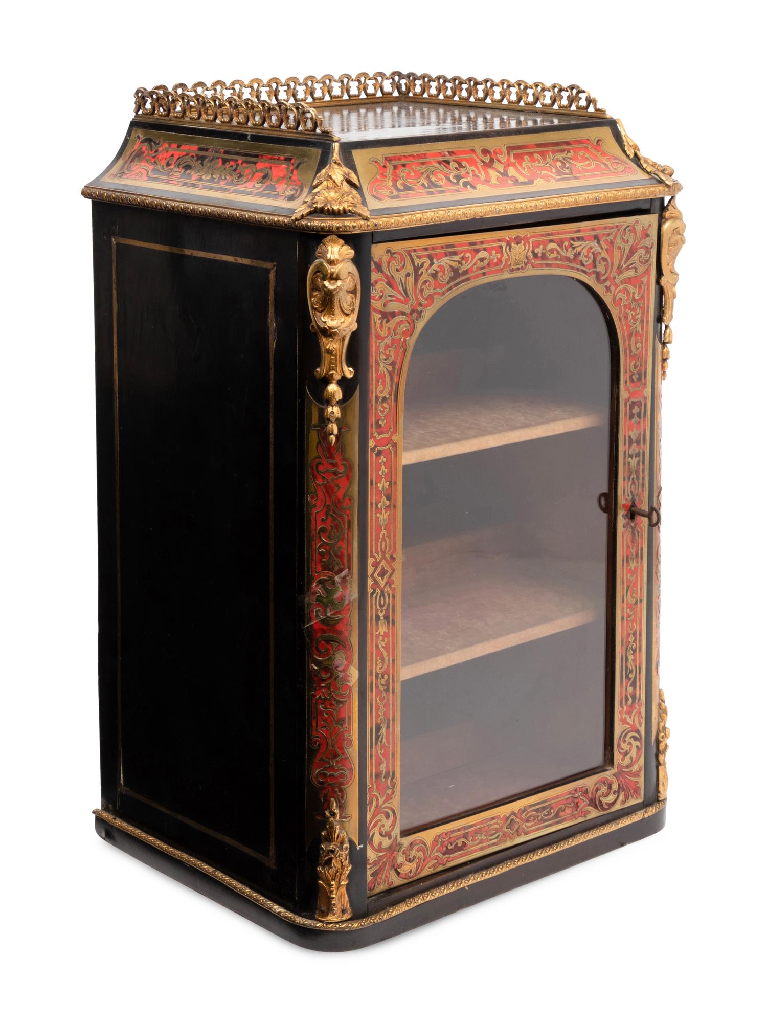 A Napoleon III Style Gilt Bronze Mounted Boulle Marquetry Hanging Cabinet