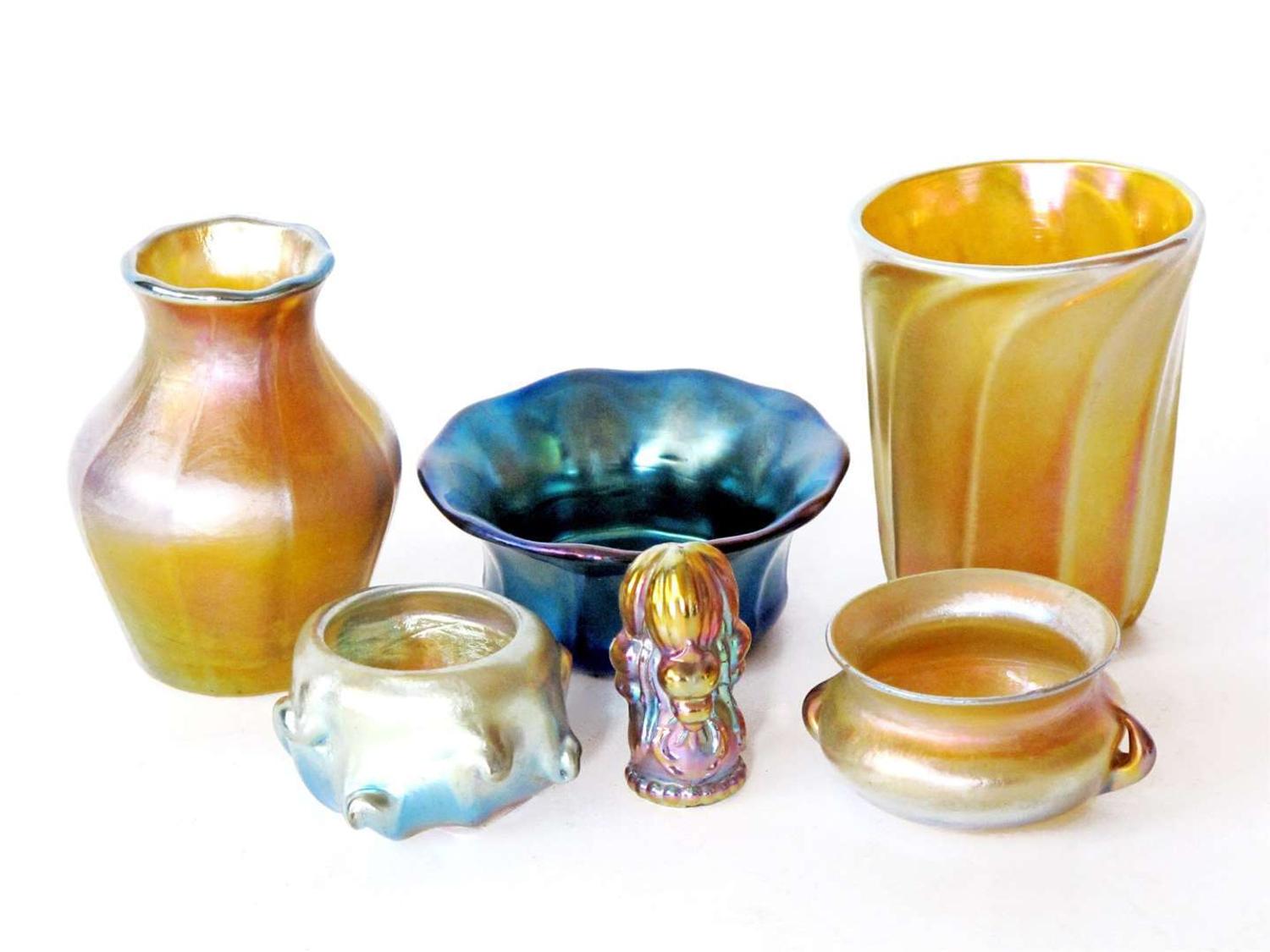 Group of favrile glassware tiffany, new york, ny, 20th century