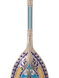 A Russian Guilloché Enameled Silver Spoon