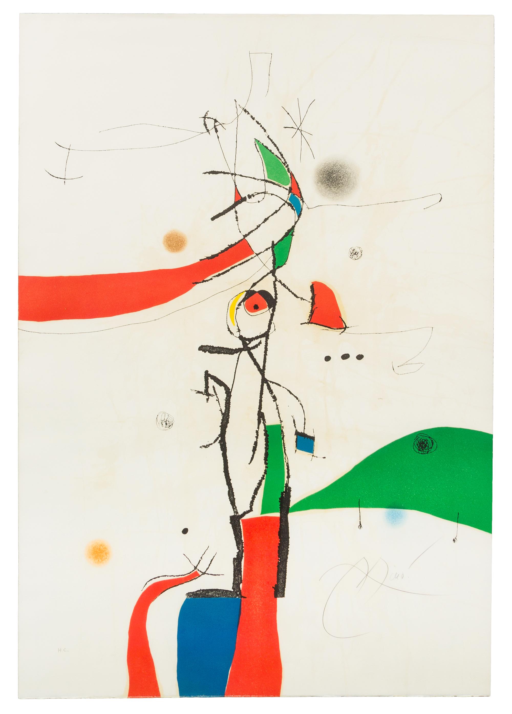 Joan Miro, (Spanish, 1893-1983), Demi-Mondaine a sa fenetre, 1975