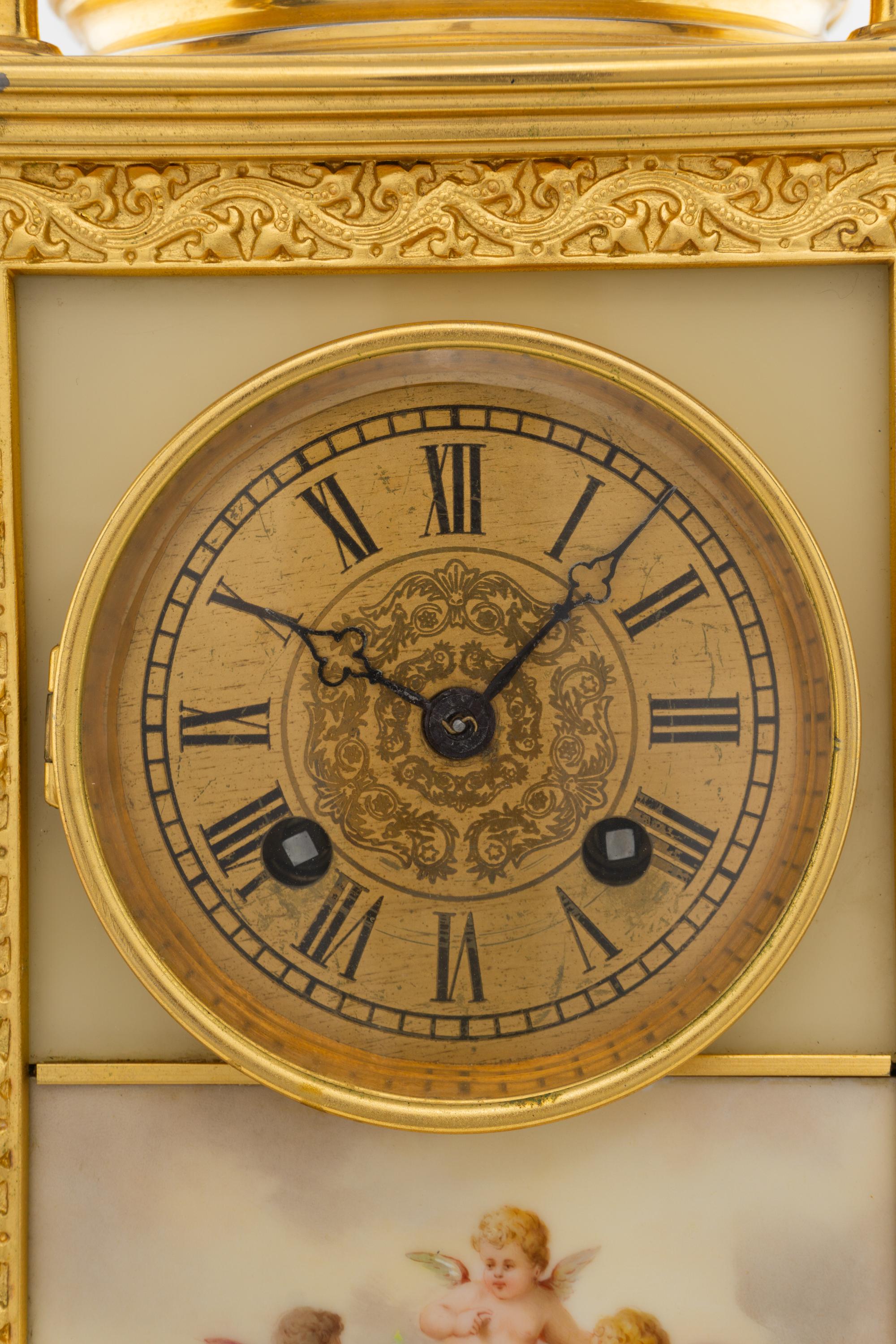 A Vienna Gilt Bronze Mounted Porcelain Clock