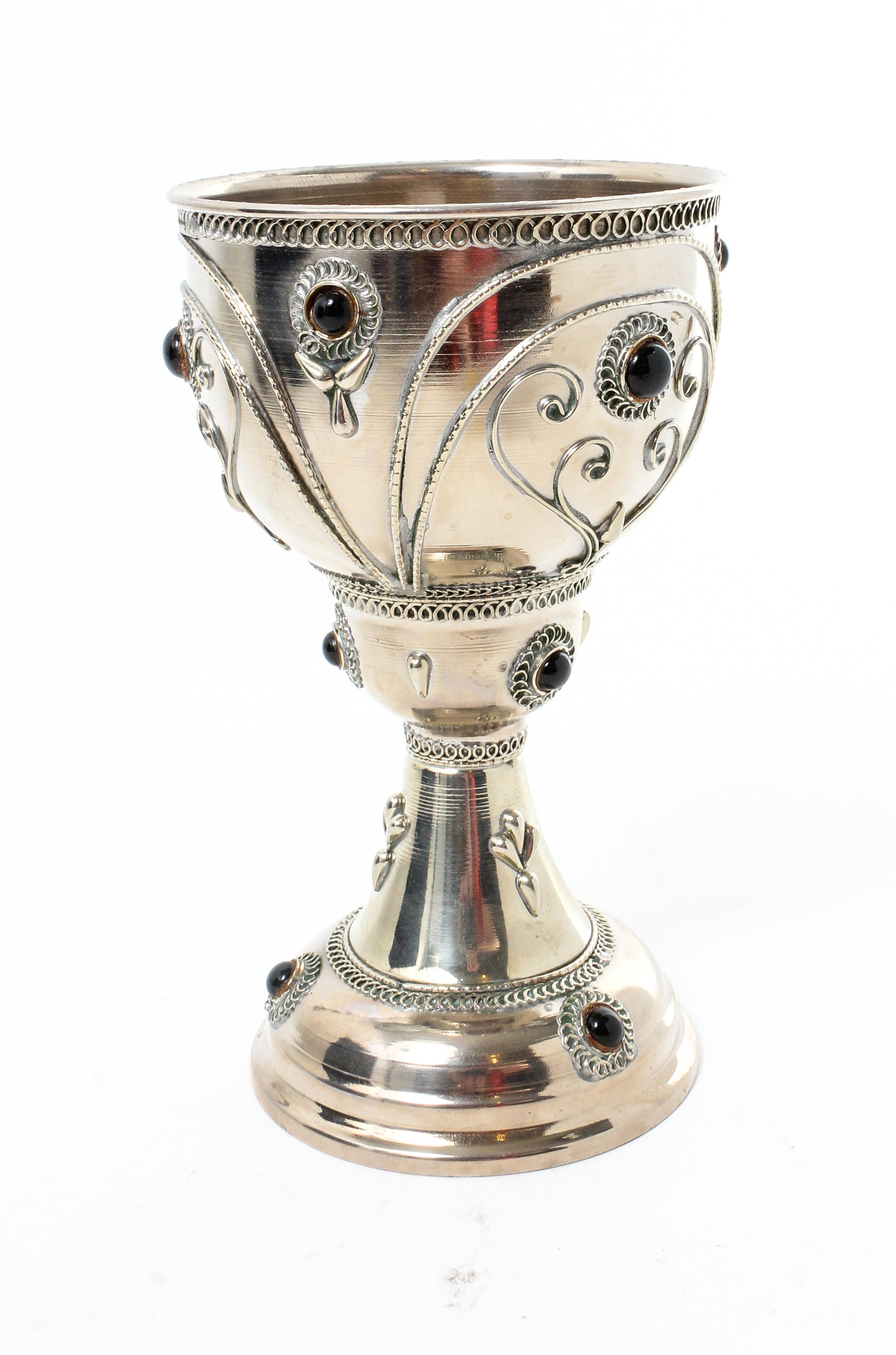 A Silvered Metal Cup, ,