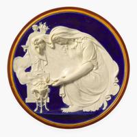 A Wedgwood Majolica "Sacrifice to Concordia" Plaque UK, 1860s