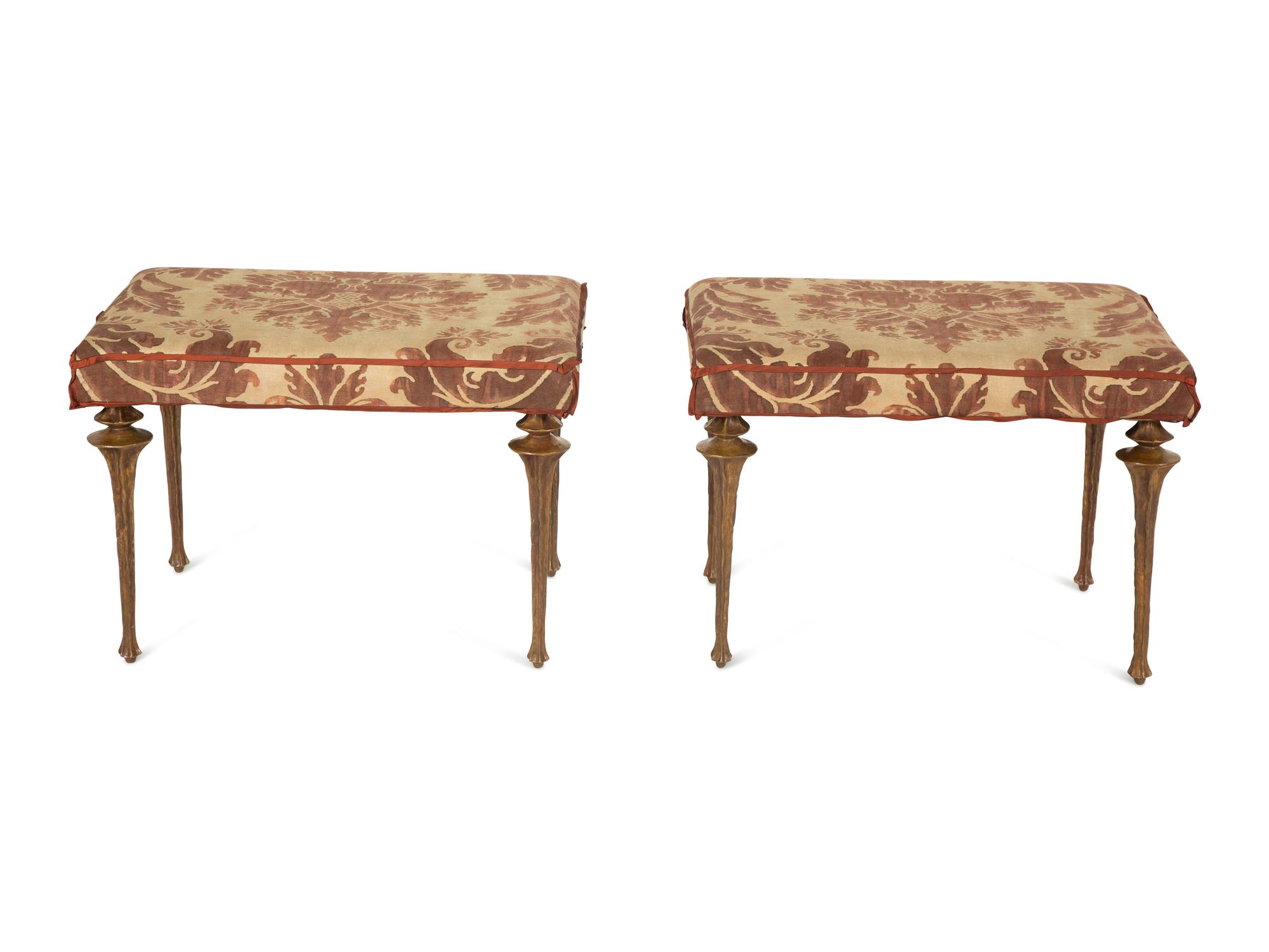 A Pair of Marc Bankowsky Bronze Benches