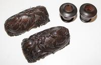 A Set of Four Wood Decorative Articles Length of longest 7 3/4 inches.