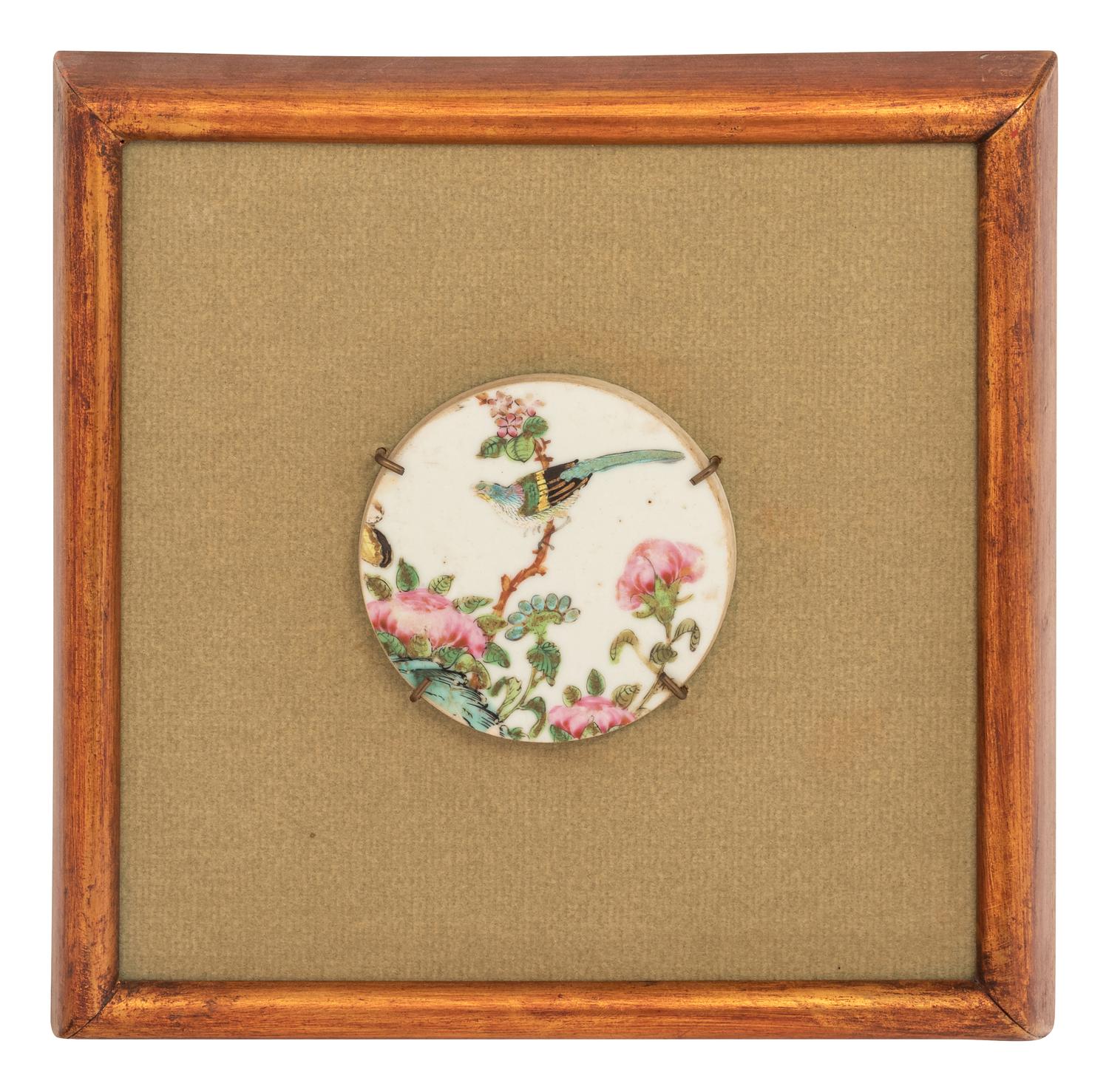 A Chinese Rose Medallion Porcelain Plaque