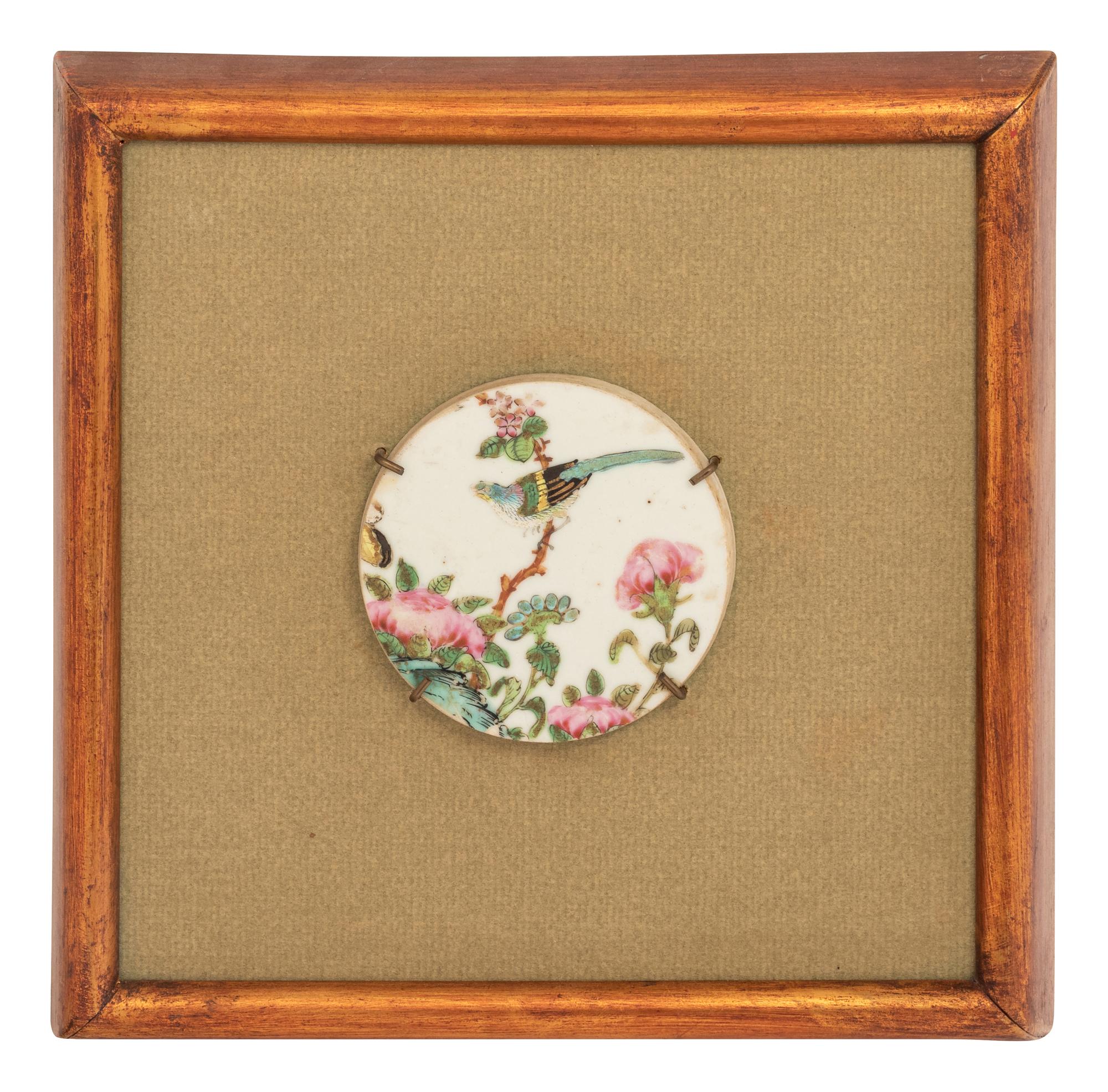 A Chinese Rose Medallion Porcelain Plaque