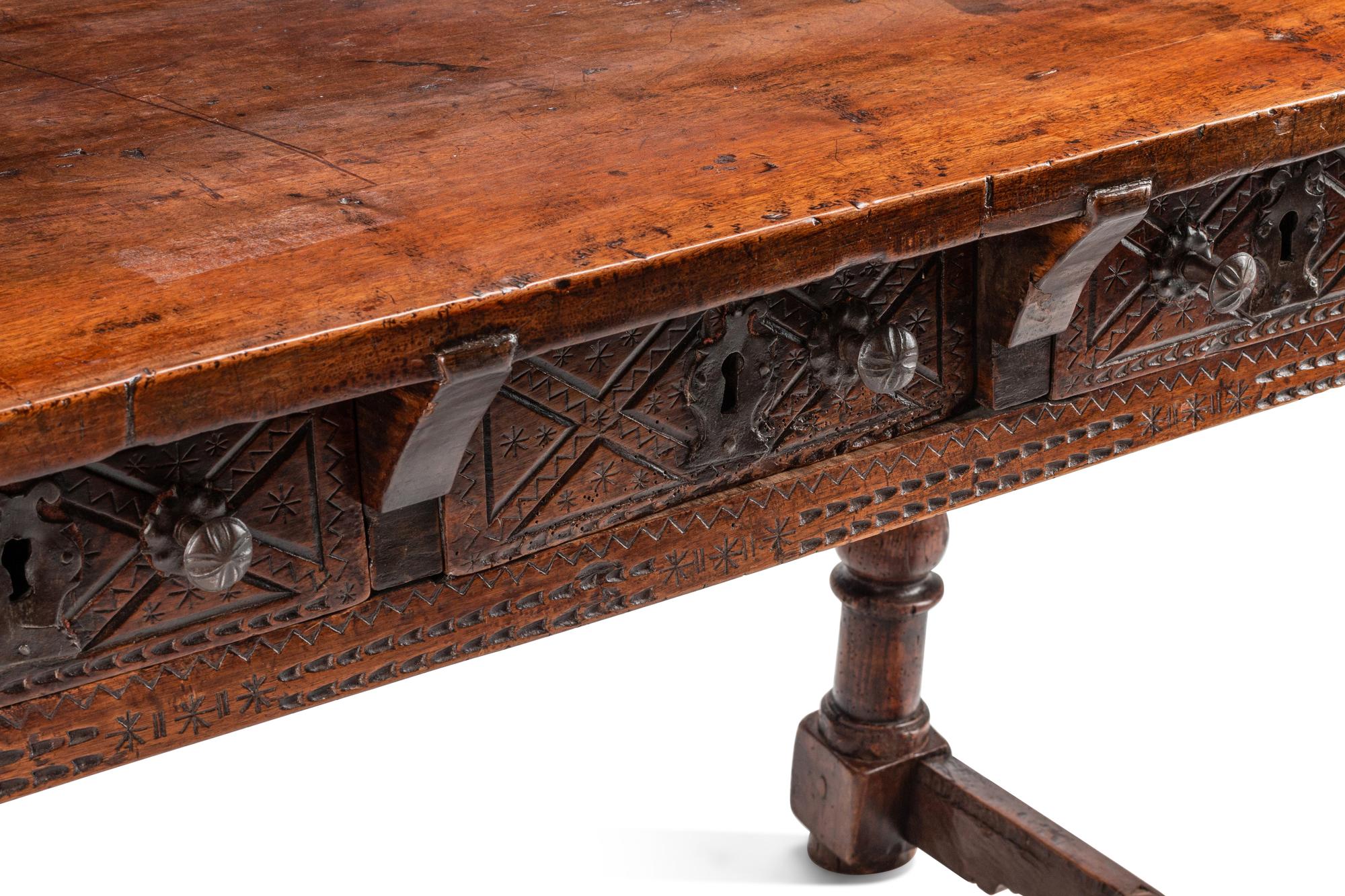 A Spanish Baroque Walnut Table