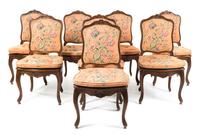 A Group of Eight Louis XV Style Dining Chairs Height 38 inches. — 20TH CENTURY