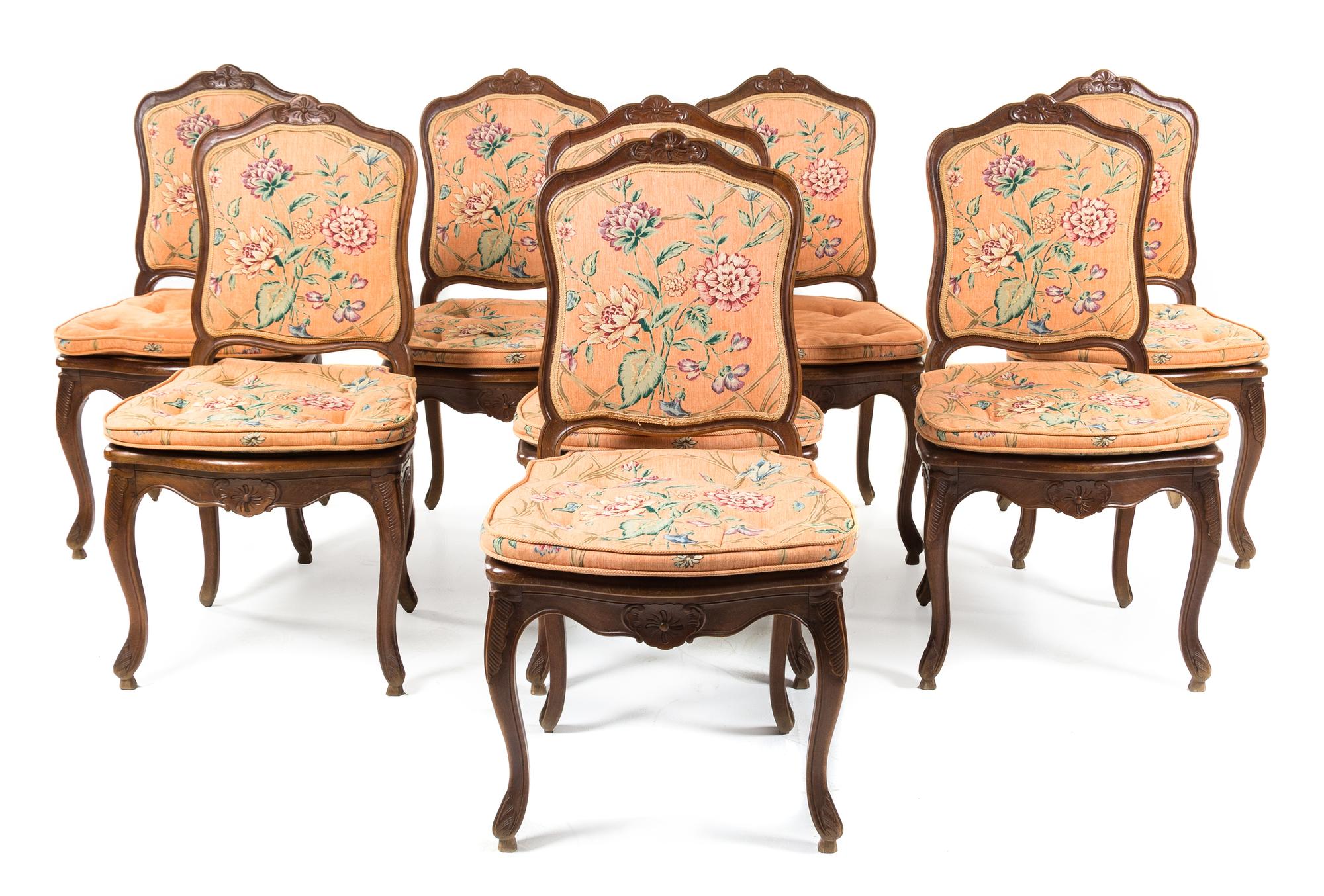 A Group of Eight Louis XV Style Dining Chairs Height 38 inches. — 20TH CENTURY